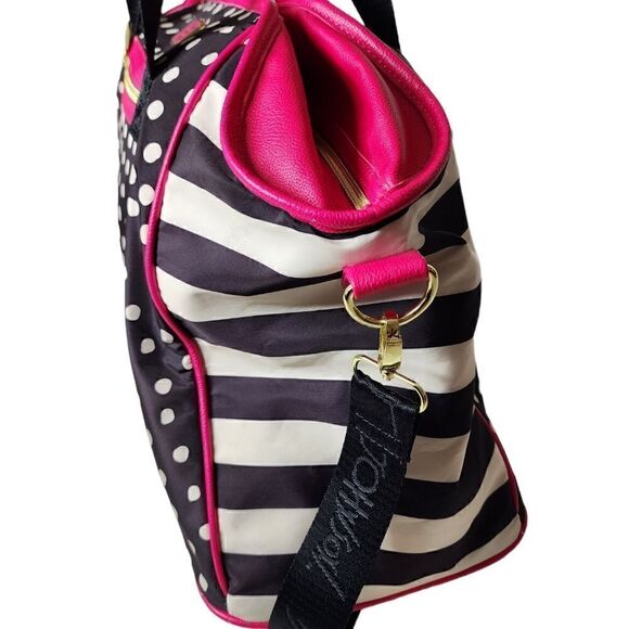 Betsey Johnson striped polka dot weekender duffel bag - Picture 7 of 14